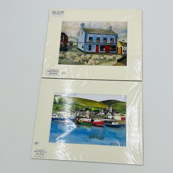 2 Watercolor Prints Martine Moriarty Signed Dingle Ireland Landscapes 7.5"x5" - Picture 1 of 10